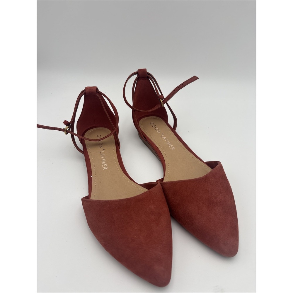 Gibson & Latimer Womans Size 8M Sheep Leather Slingback Flat Color Dark Salmon